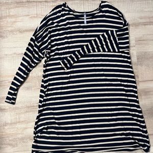 Azules stripped long sleeve long shirt Large